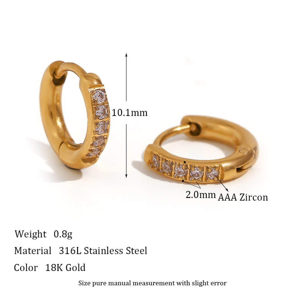 Minimalist Zircon Eternity Huggie Hoops