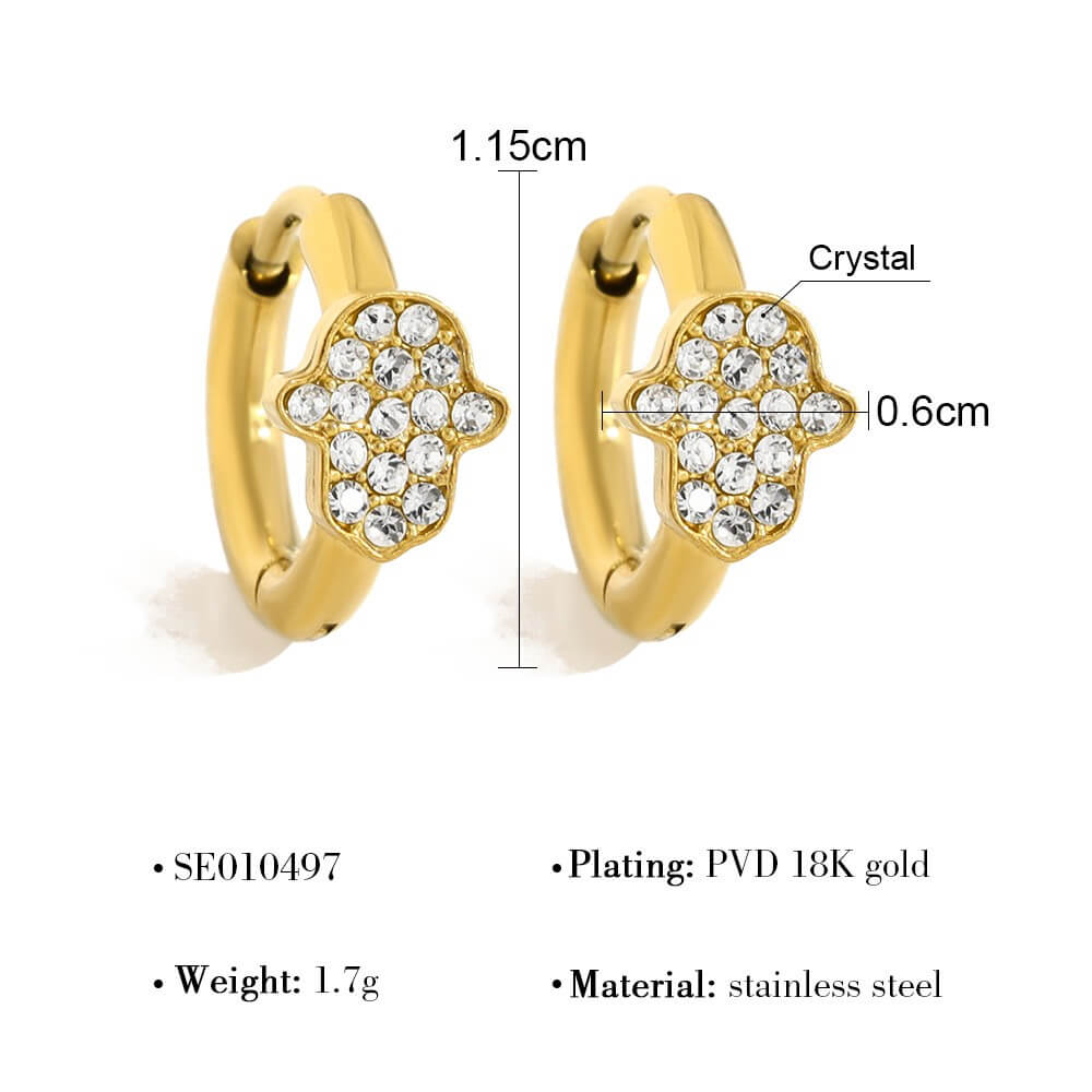 Crystal Charm Huggie Hoop Earrings