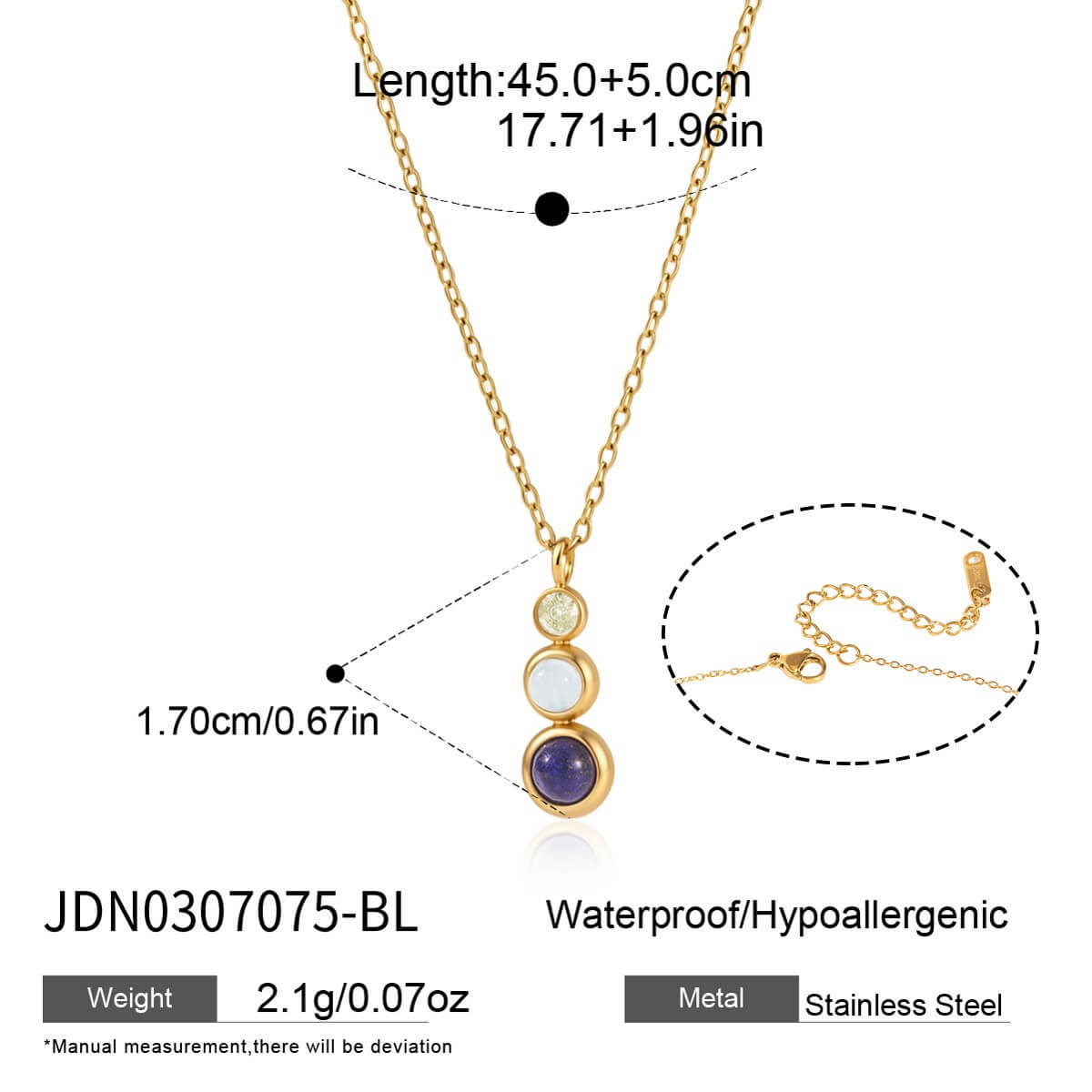 Natural Stone Stainless Steel Necklaces