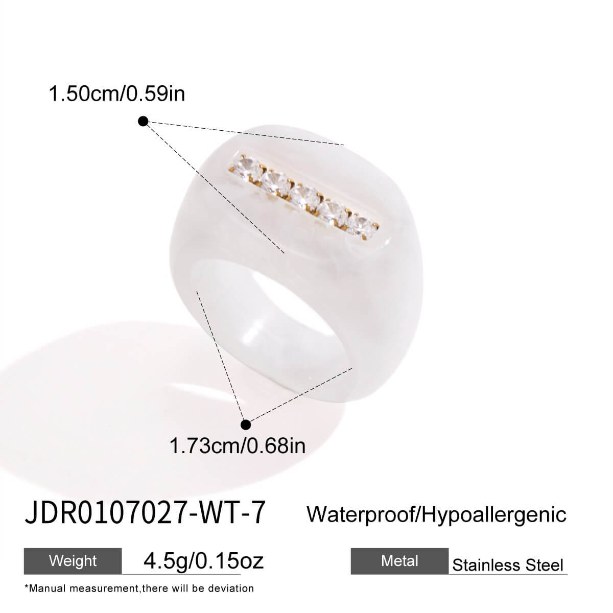 Resin Rhinestone Rings & Cuff Bracelets