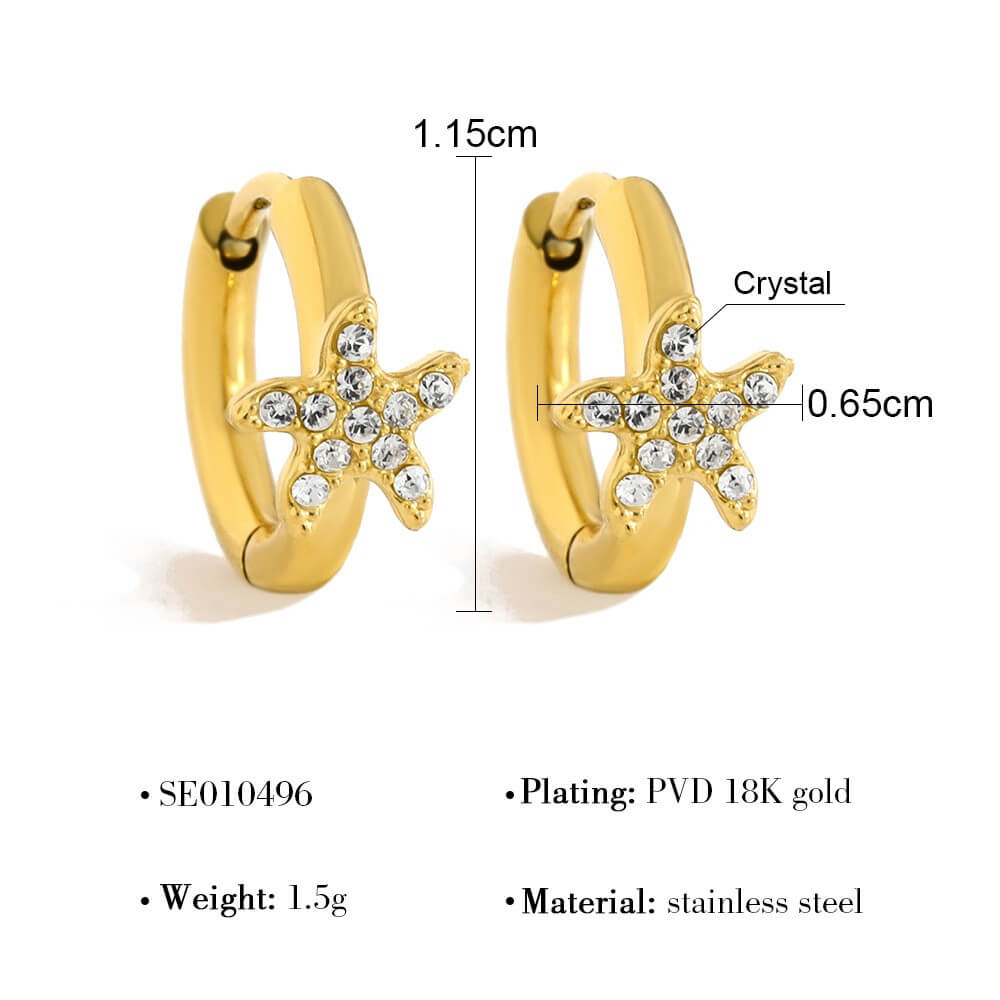 Crystal Charm Huggie Hoop Earrings