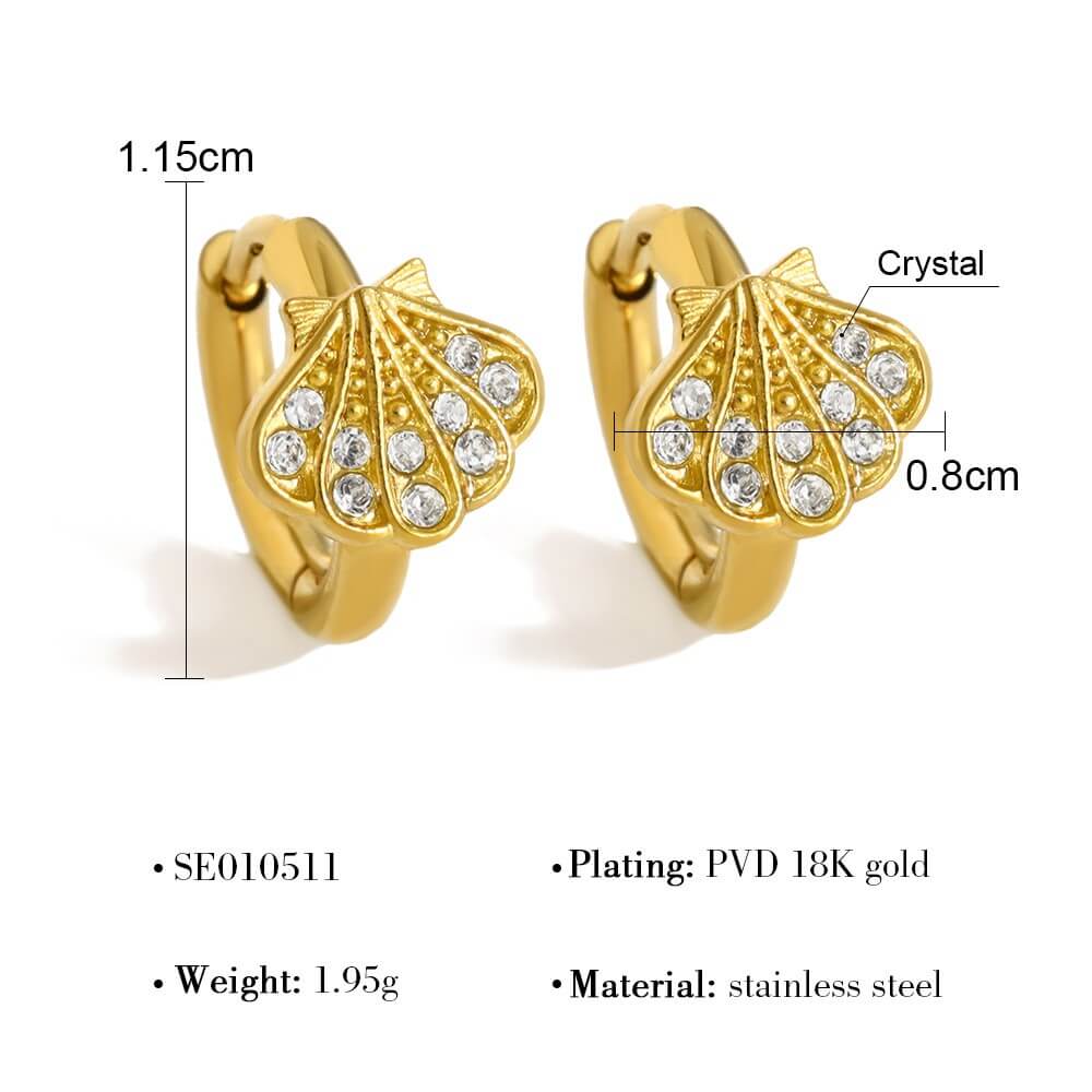 Crystal Charm Huggie Hoop Earrings