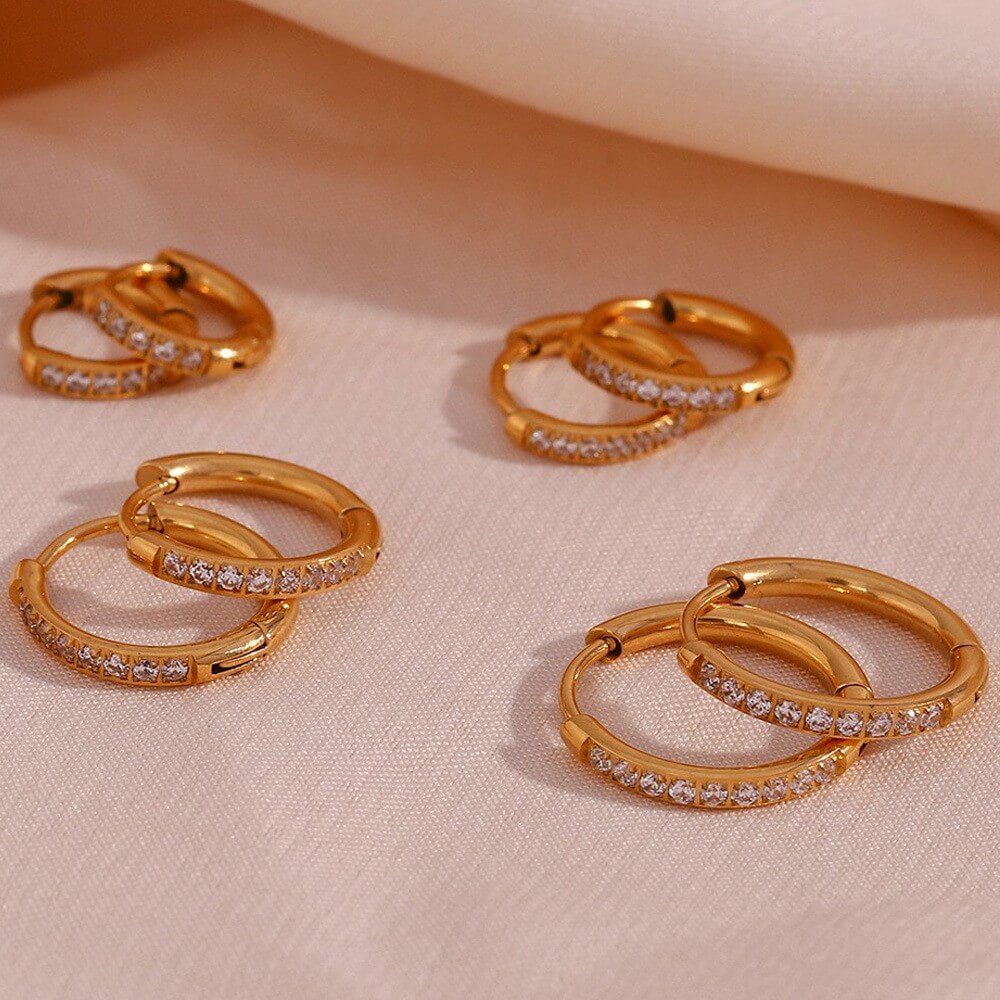 Minimalist Zircon Eternity Huggie Hoops