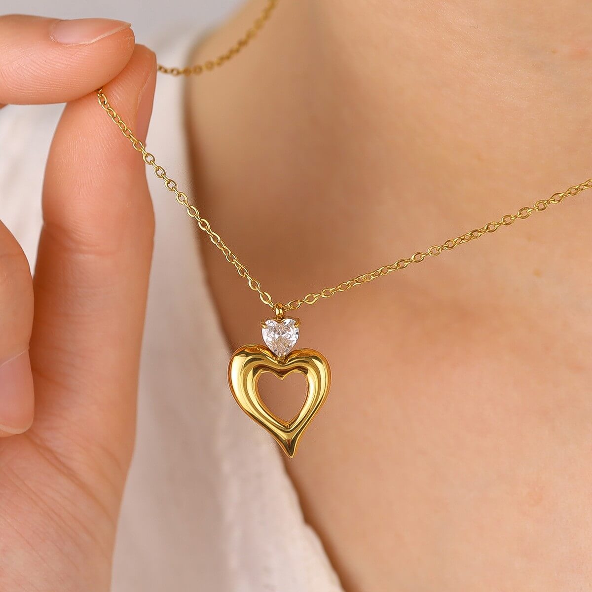 Golden Crystal Heart Jewelry Collection