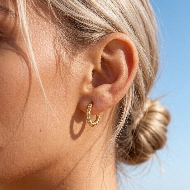 Textured Huggie Hoop Earrings
