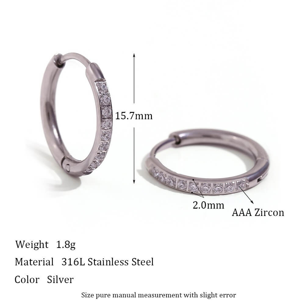 Minimalist Zircon Eternity Huggie Hoops