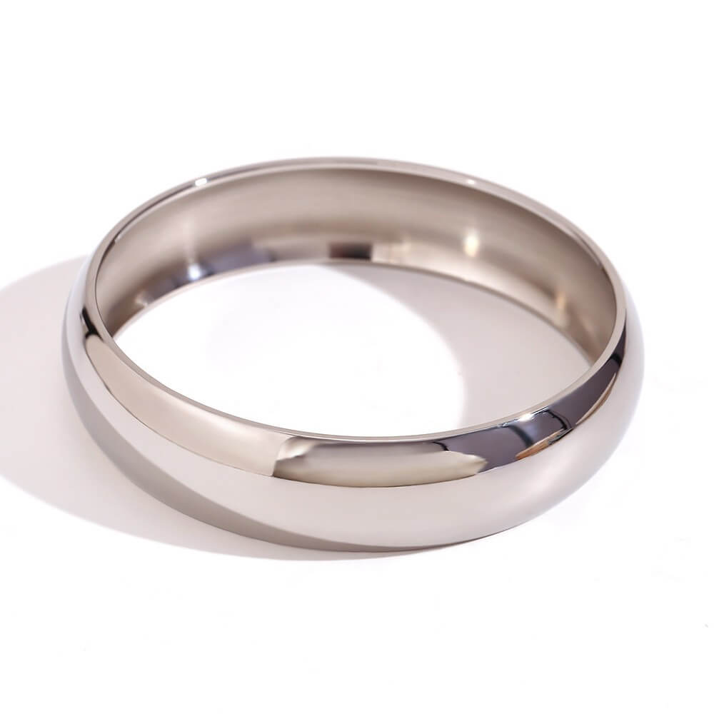 Minimalist Smooth Stainless Steel Chunky Bangle