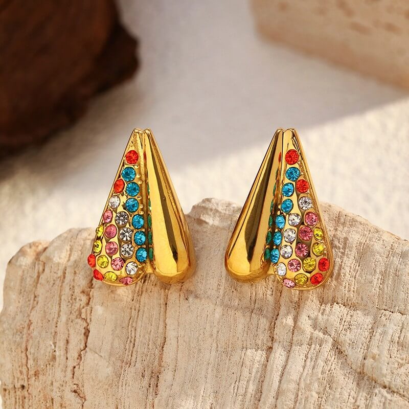 French Retro Chunky Gold Drop Earrings Collection