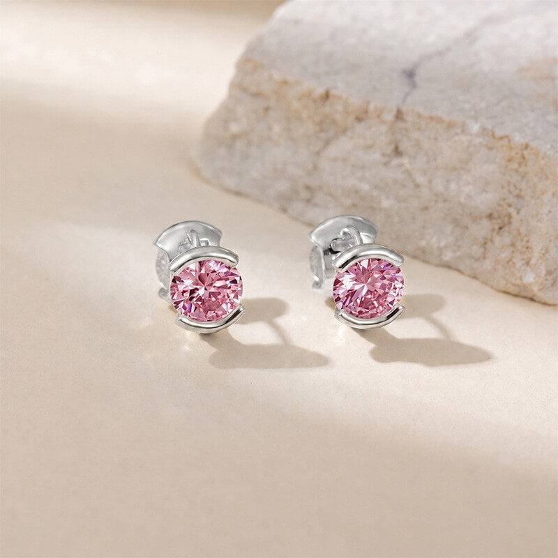 14K Gold Plated Brass Sparkling CZ Huggie Earrings