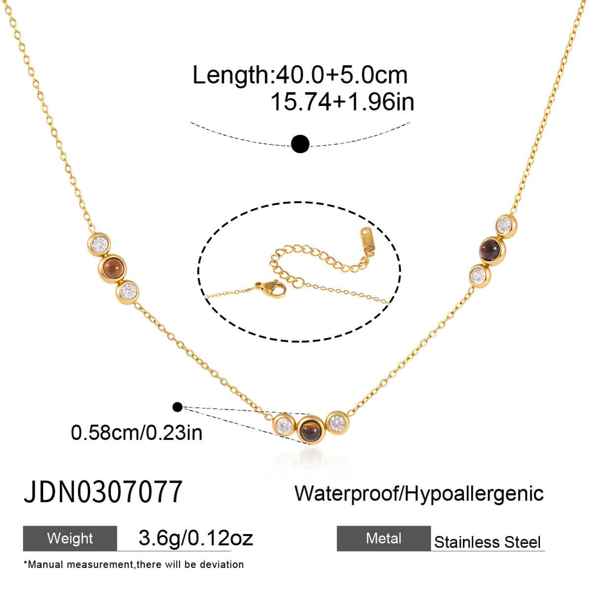 Natural Stone Stainless Steel Necklaces