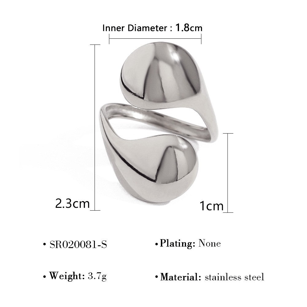 Chunky Liquid Metal Open Statement Ring