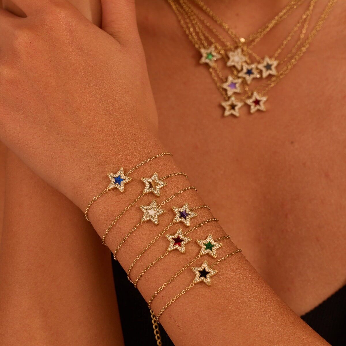 Gold Pavé Star Bracelet