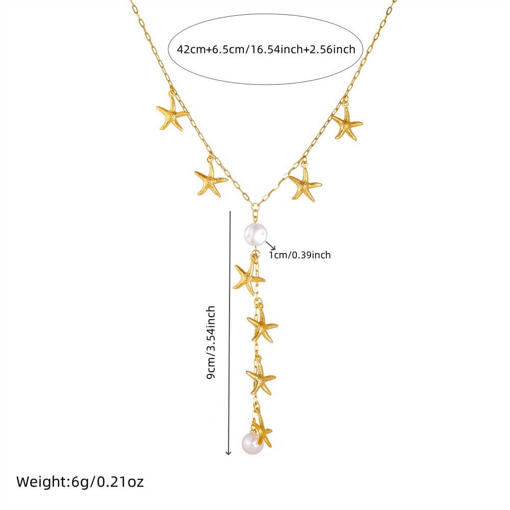 Stainless Steel Y-Lariat Drop Charm Necklace