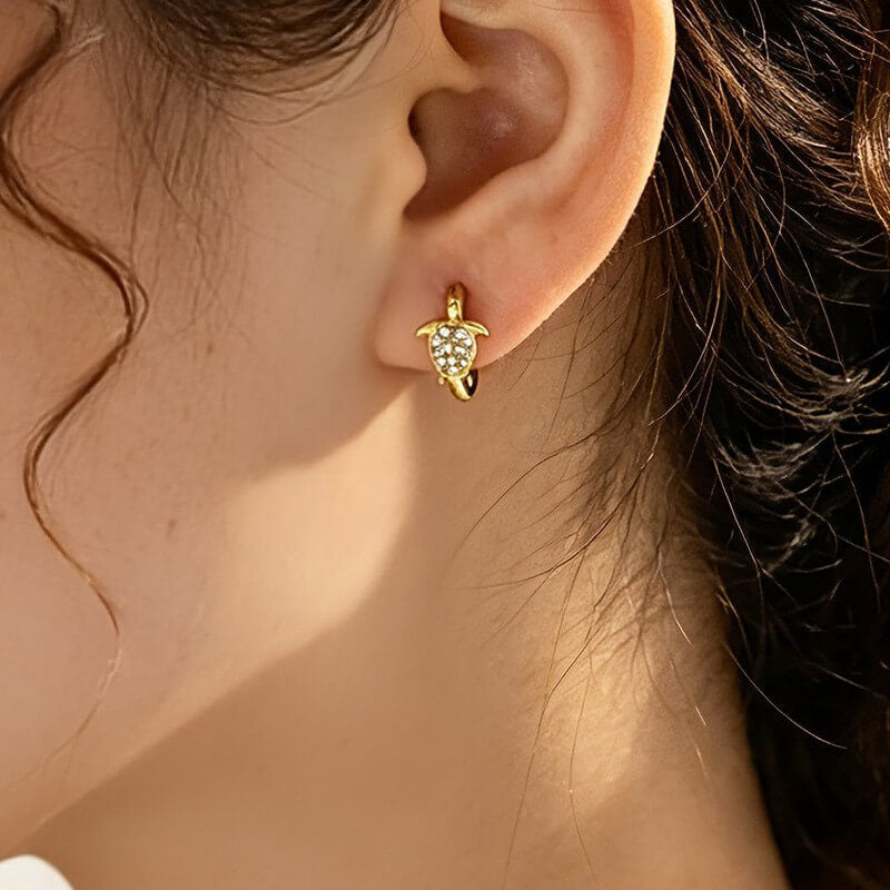 Crystal Charm Huggie Hoop Earrings