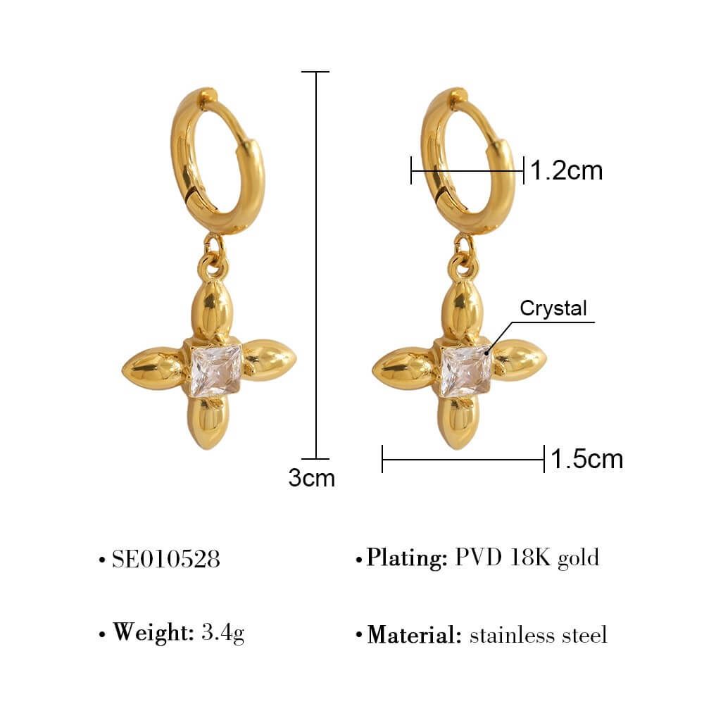 Gold Charm Huggie Hoop Earrings