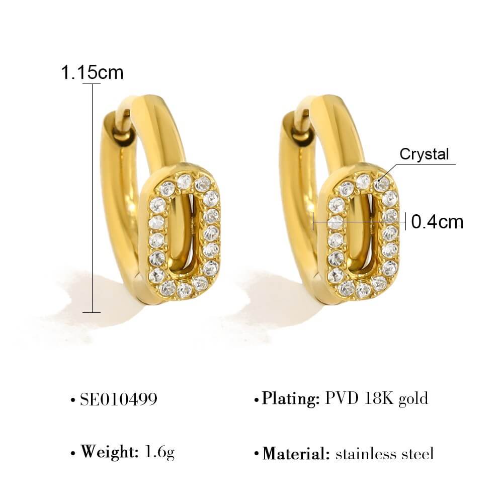 Crystal Charm Huggie Hoop Earrings