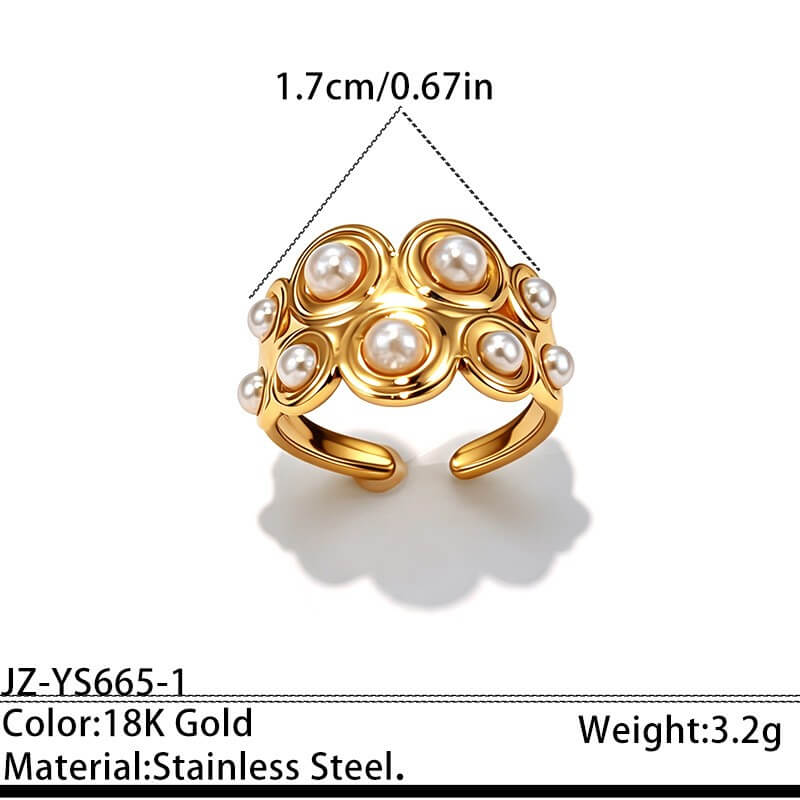 18K Gold Vintage Chunky Statement Open Ring