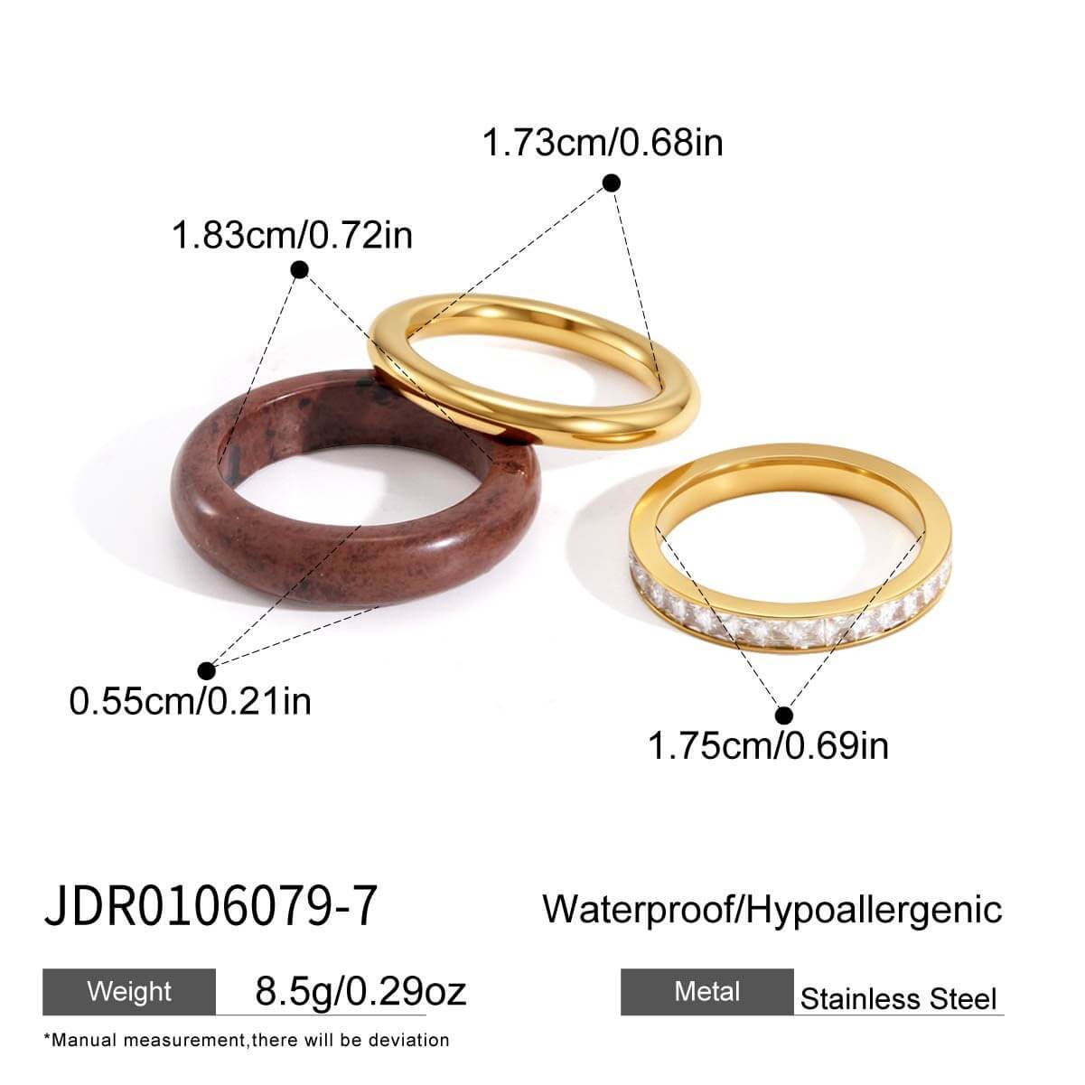 Natural Stone Stackable Rings