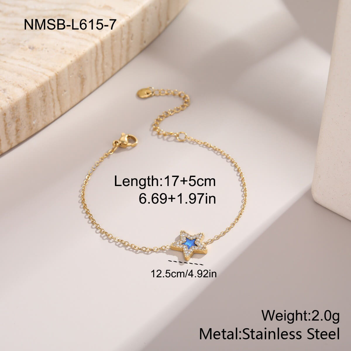 Gold Pavé Star Bracelet