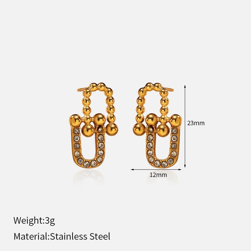 French Retro Chunky Gold Drop Earrings Collection