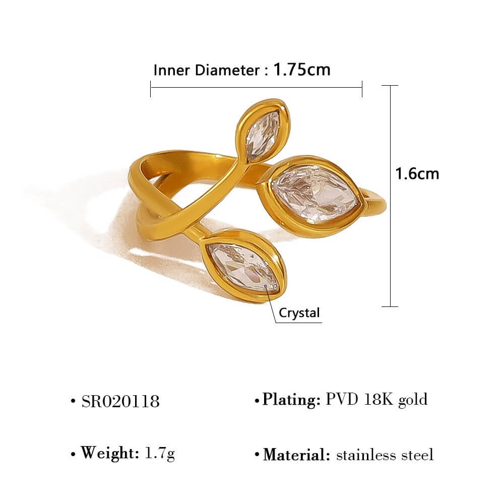 Colorful Floral Leaf Statement Ring