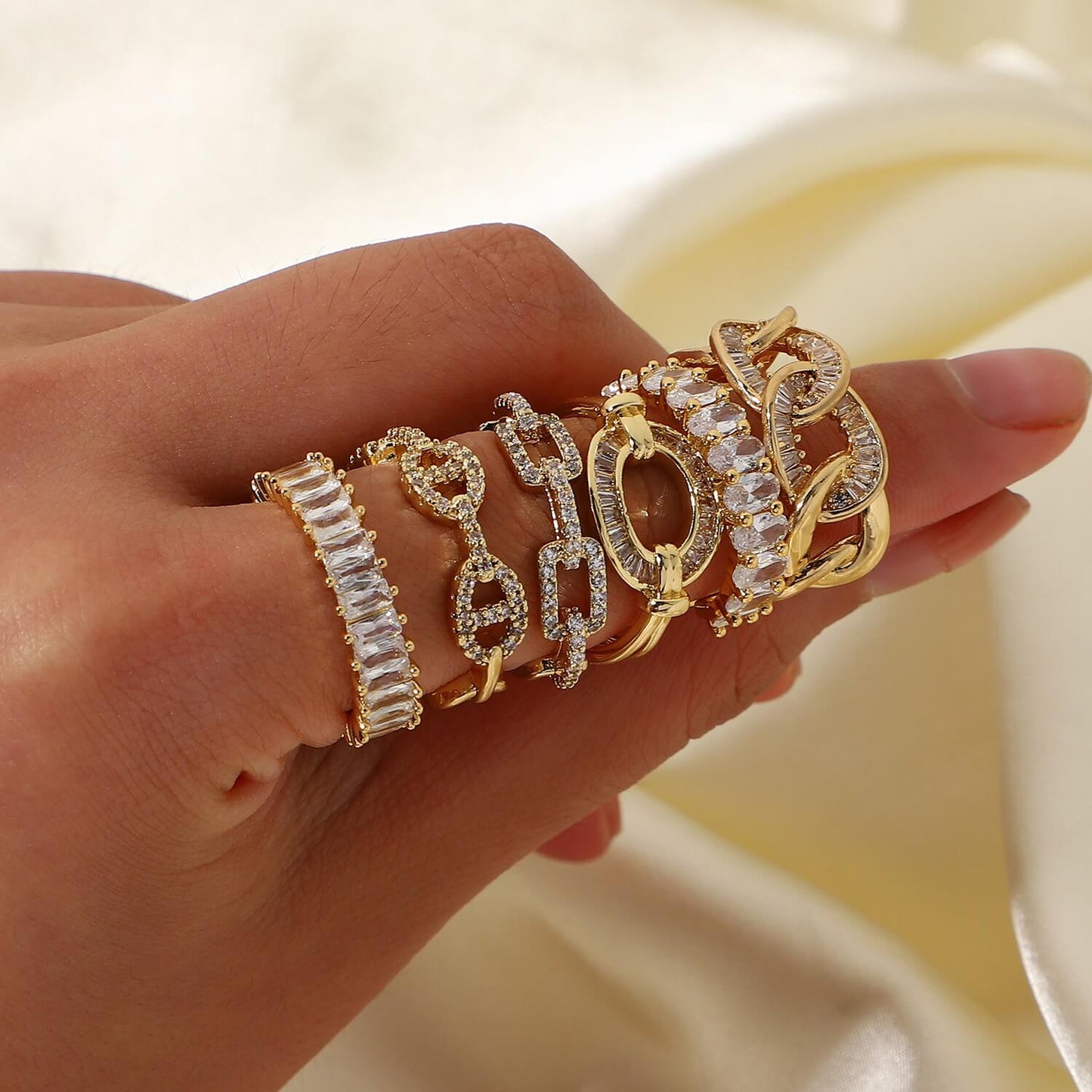 18K Gold CZ Ring