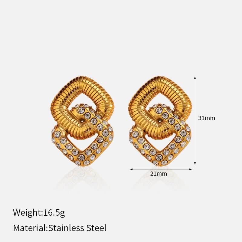 French Retro Chunky Gold Drop Earrings Collection