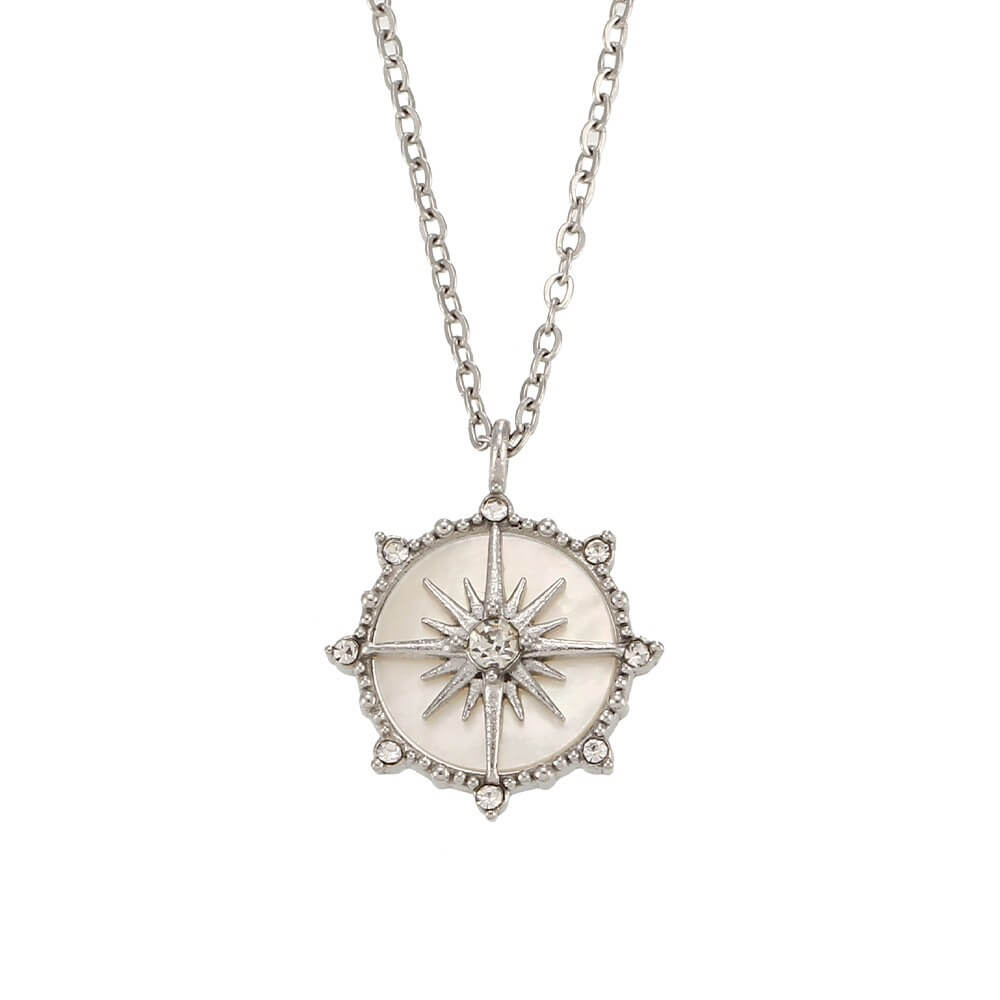North Star Shell Coin Pendant Necklace