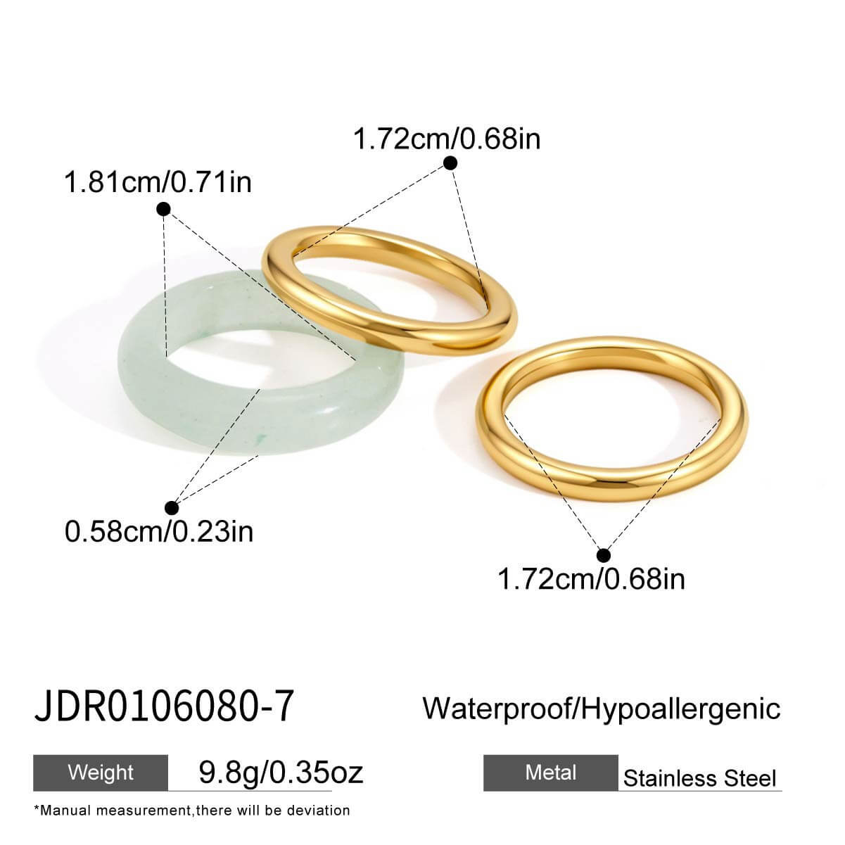 Natural Stone Stackable Rings