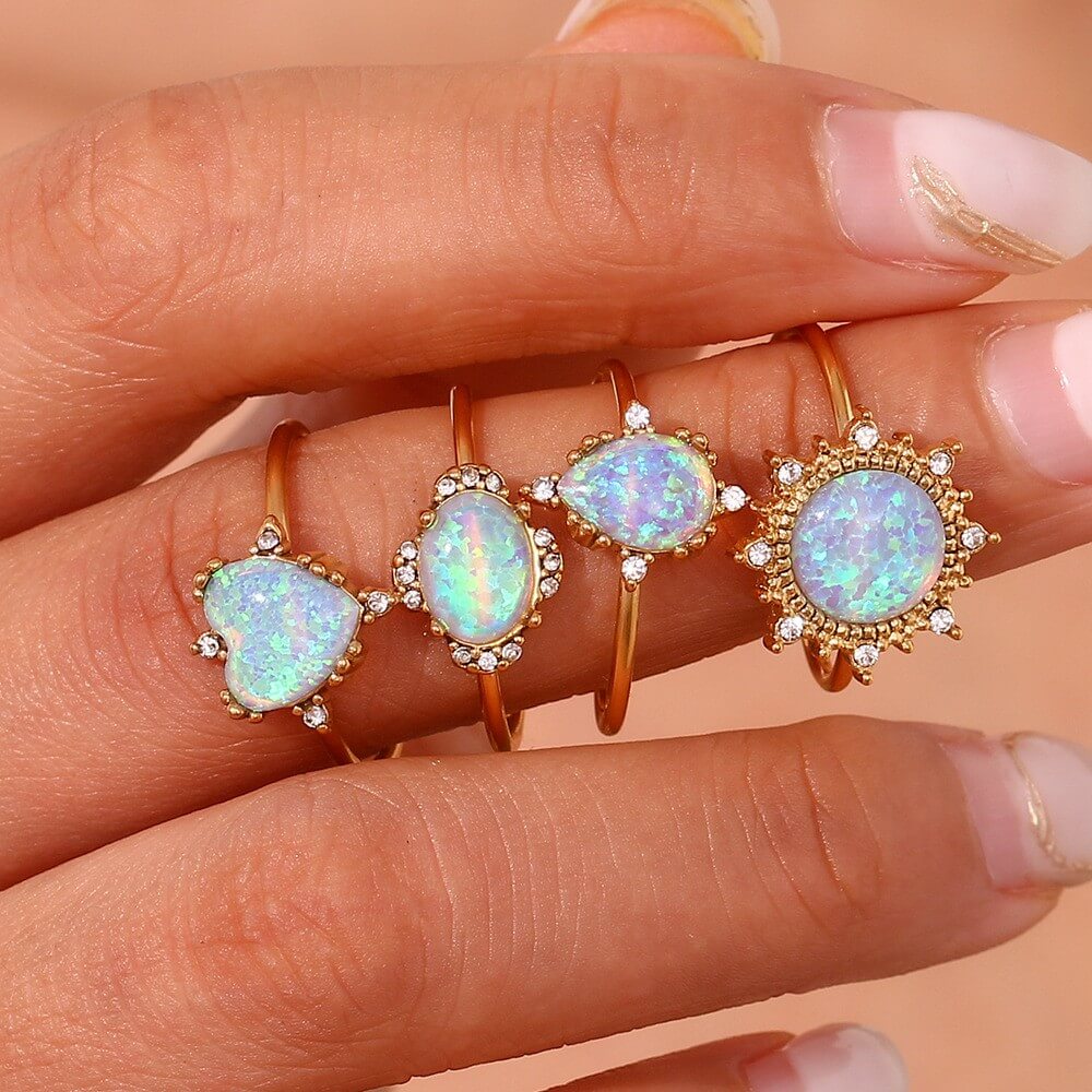Vintage Opal Gold Statement Ring