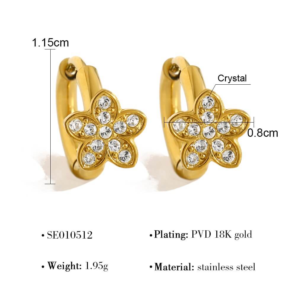 Crystal Charm Huggie Hoop Earrings