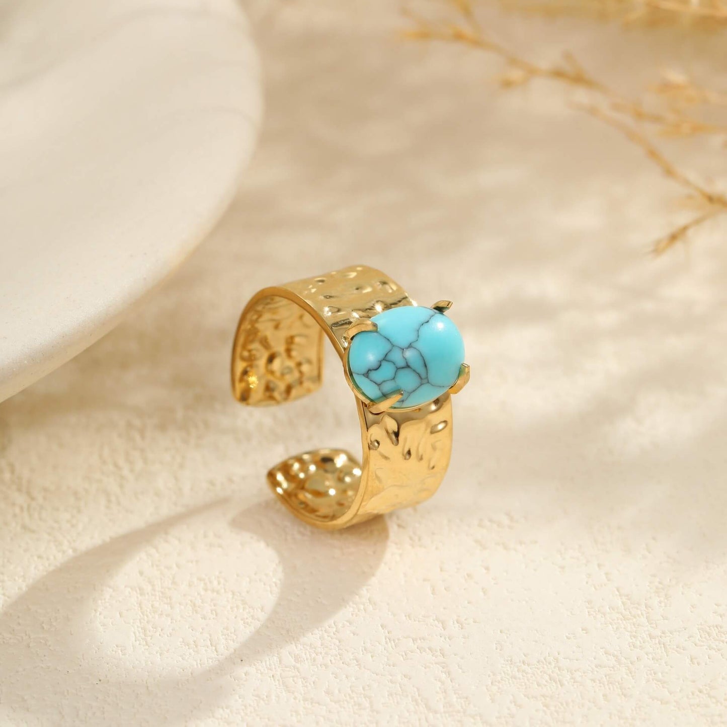 Gold Turquoise Statement Ring