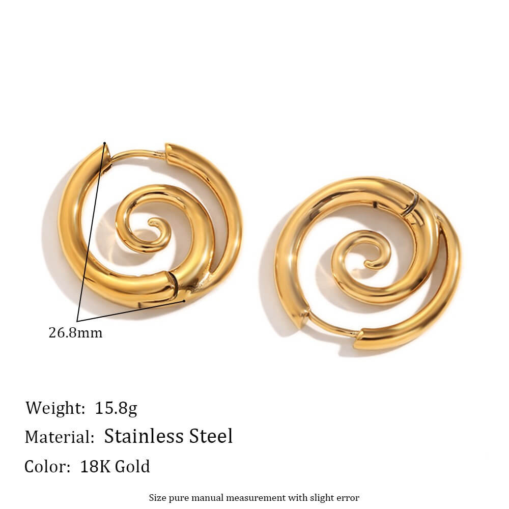 Vintage Boho Swirl Textured Hoop Earrings