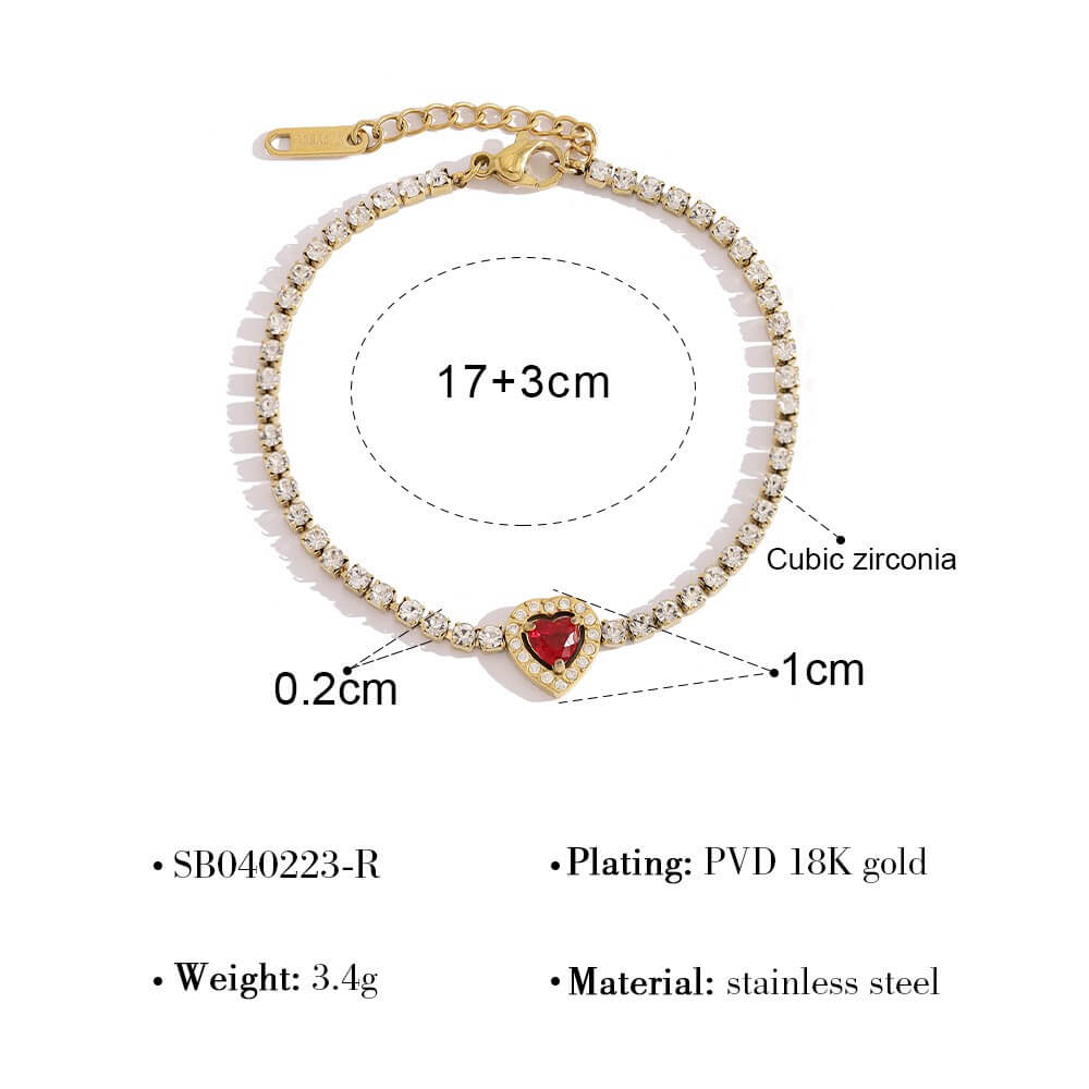 Stainless Steel Zircon Tennis Bracelet