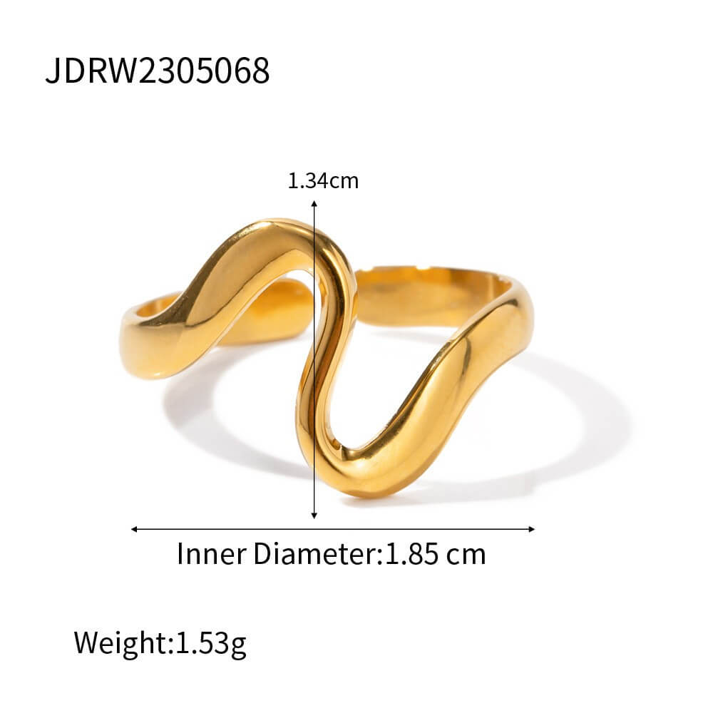 18K Gold Plated Stainless Steel Statement Rings