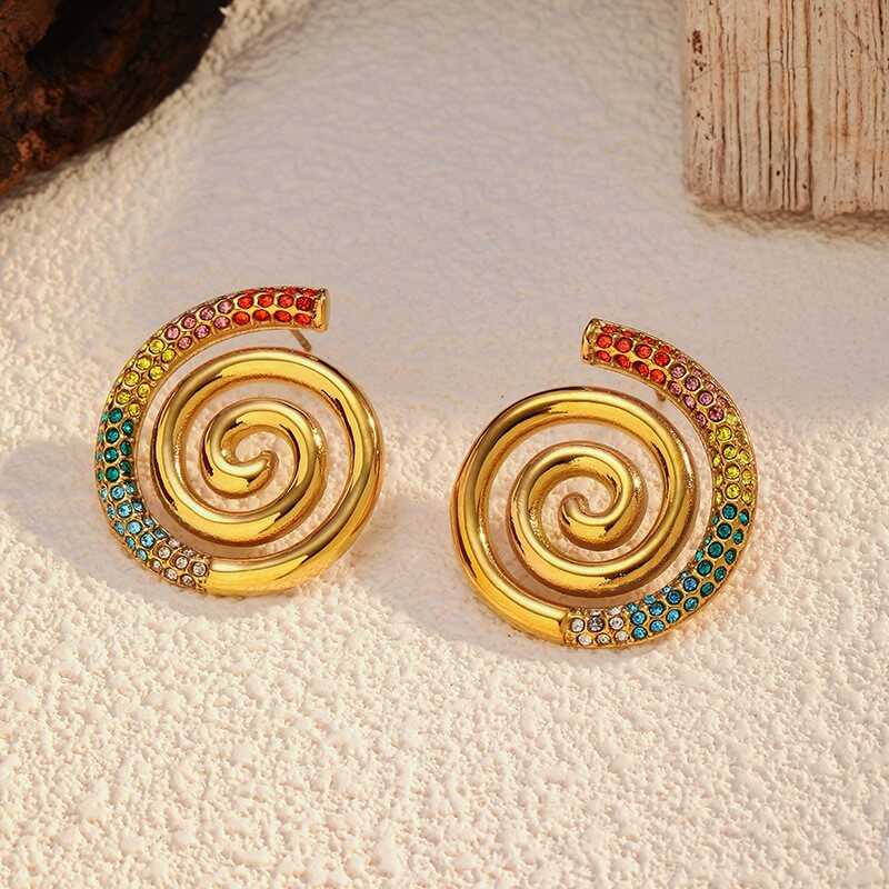 French Retro Chunky Gold Drop Earrings Collection