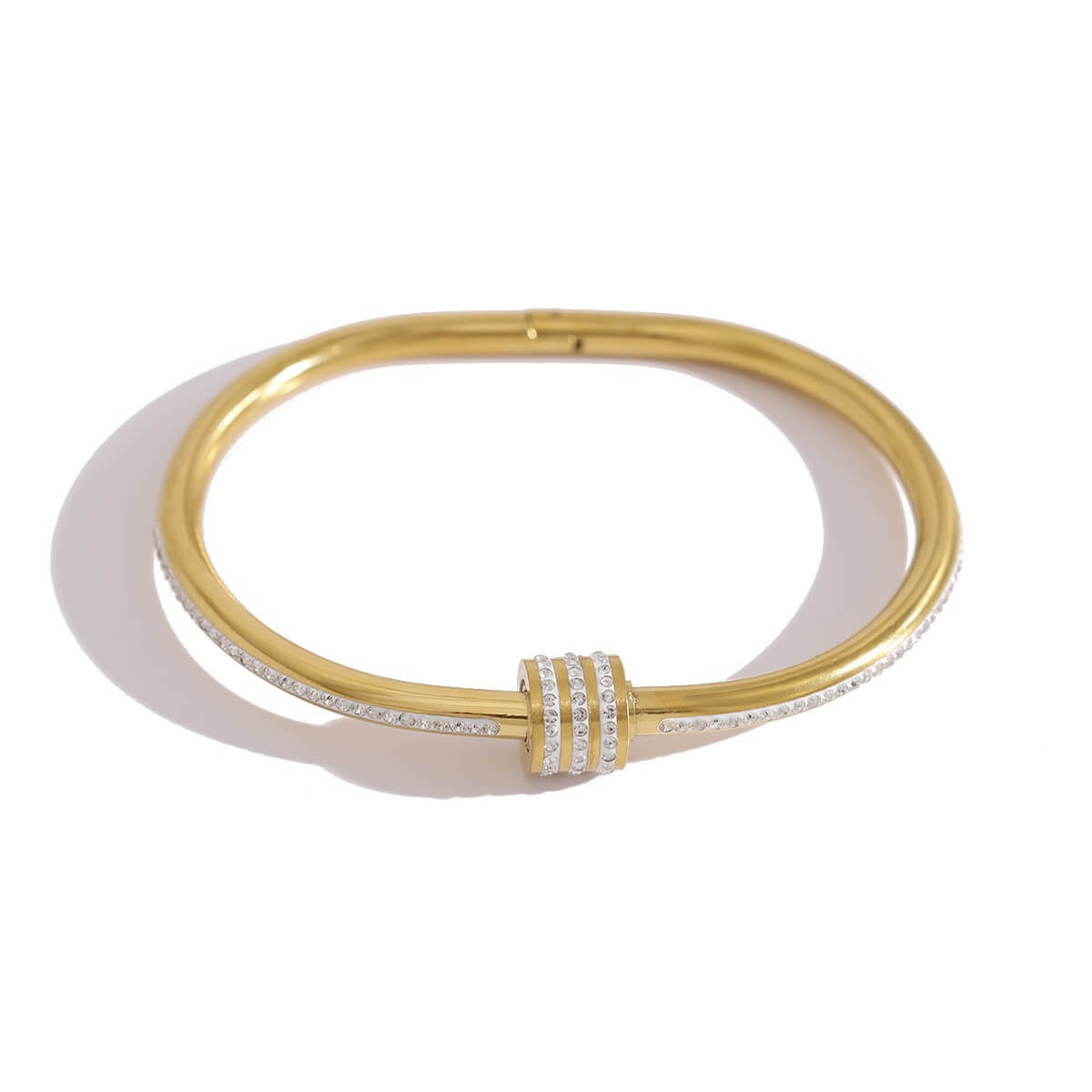 18K Gold Plated Zircon Stainless Steel Bangle