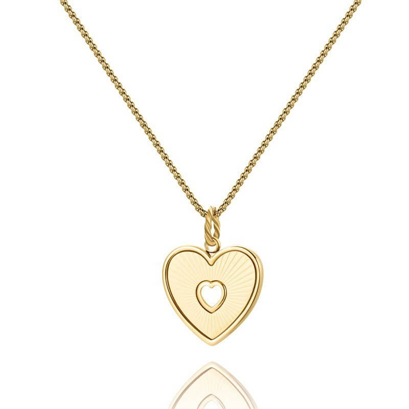 Vintage Gold Heart Pendant Necklace