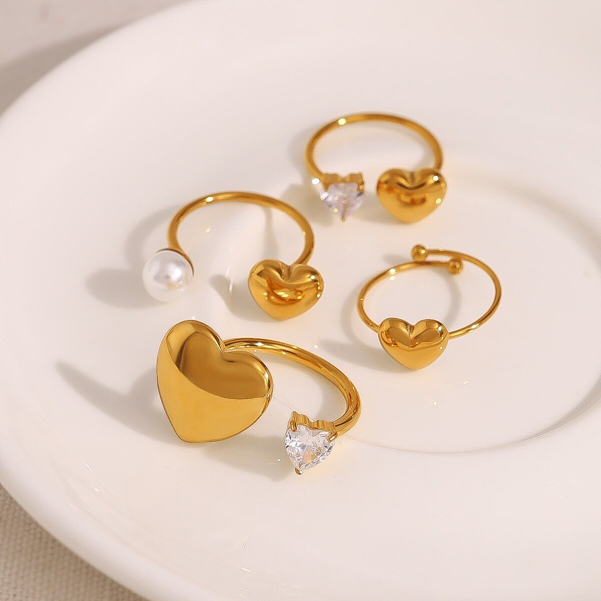 Romantic Puffed Heart Open Ring