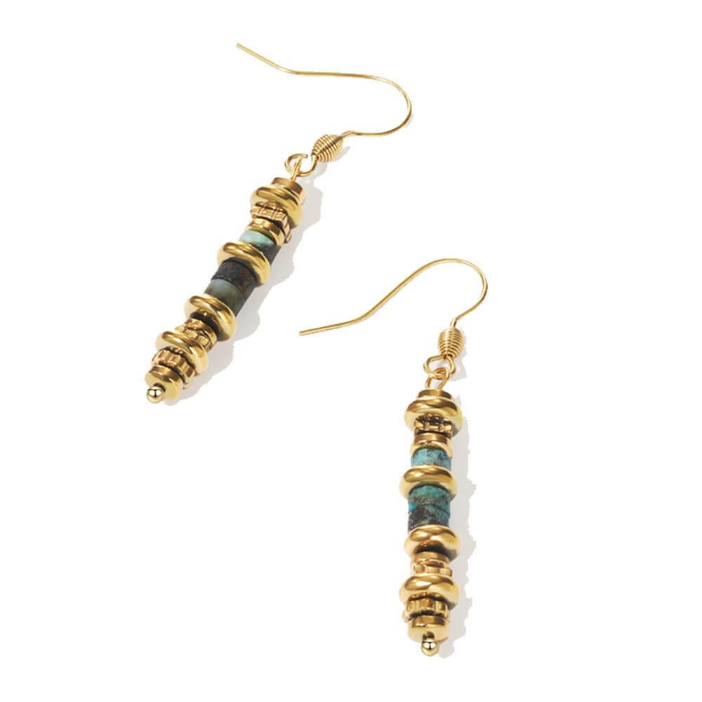 Turquoise Bead Drop Earrings