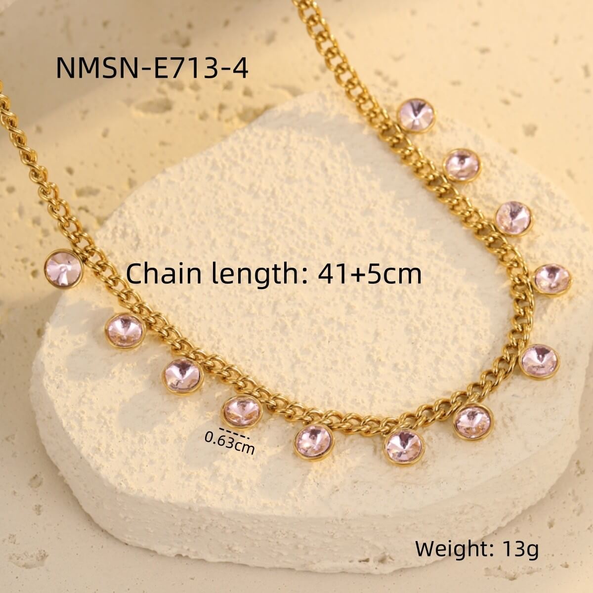 18K Gold Plated Zircon Heart Charm Choker Necklace