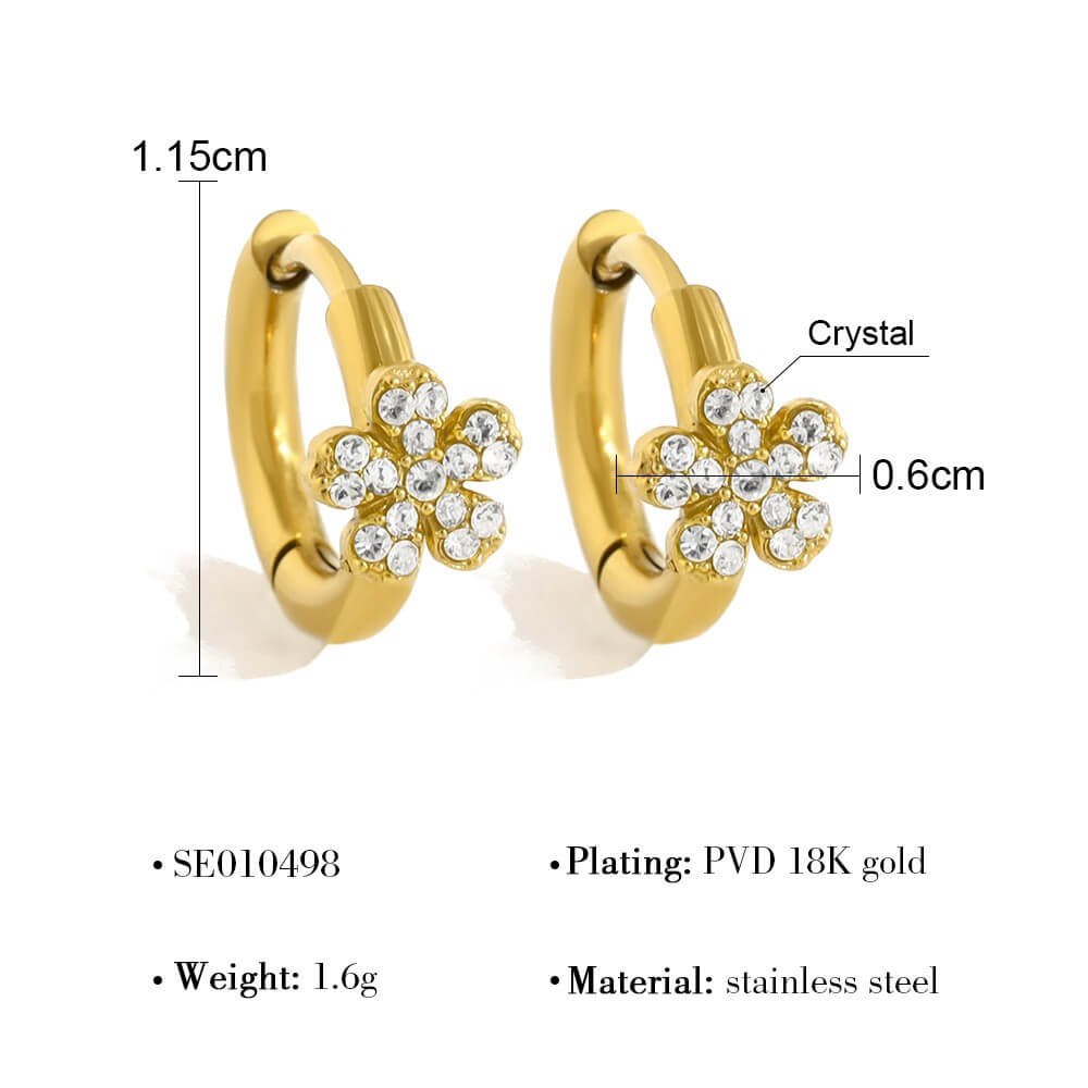 Crystal Charm Huggie Hoop Earrings