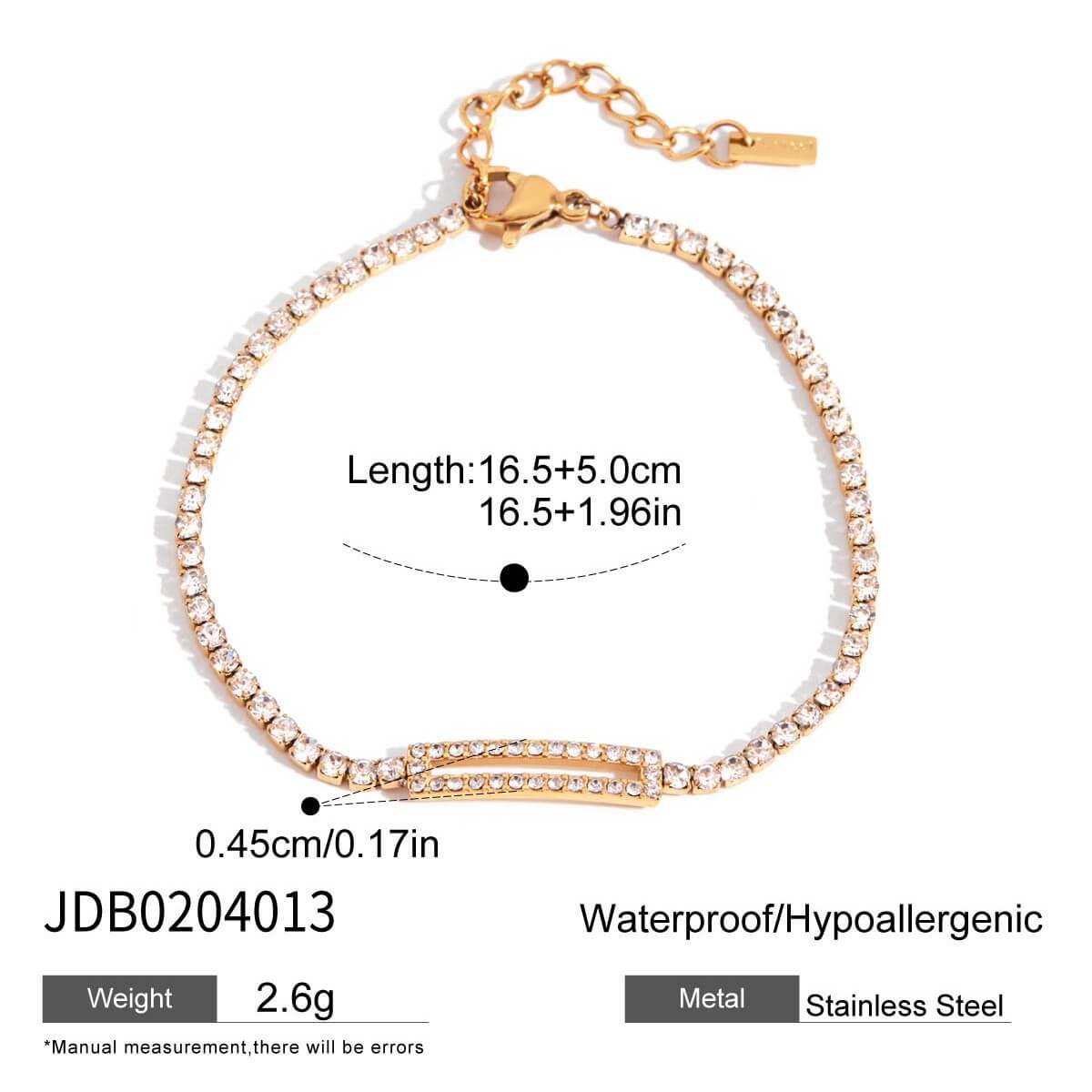18K Gold Plated Butterfly & Crystal Bracelet Stack Set