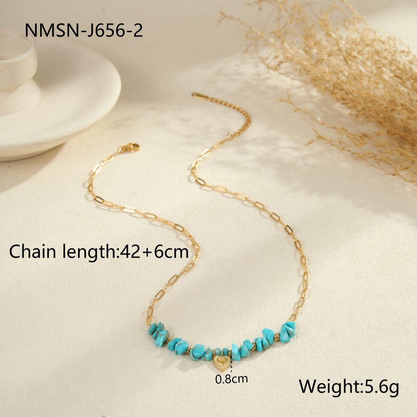 Gold Turquoise Pendant Necklace