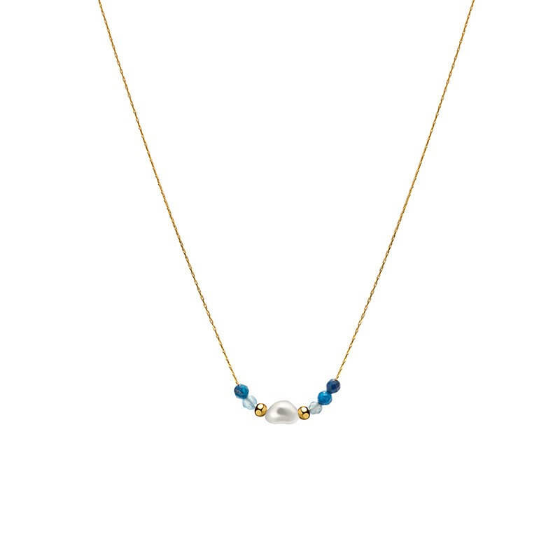 Delicate Freshwater Pearl Gold Chain Necklace