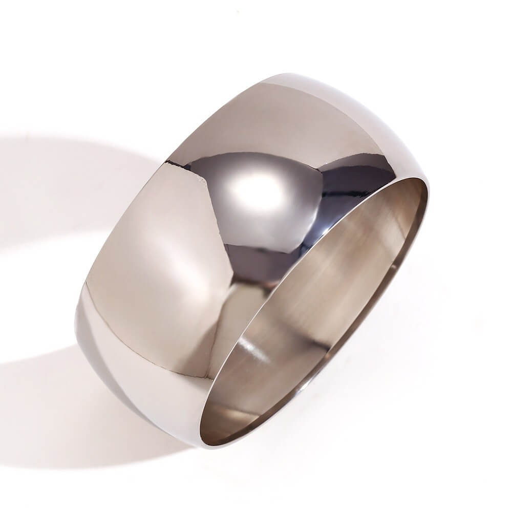 Minimalist Smooth Stainless Steel Chunky Bangle