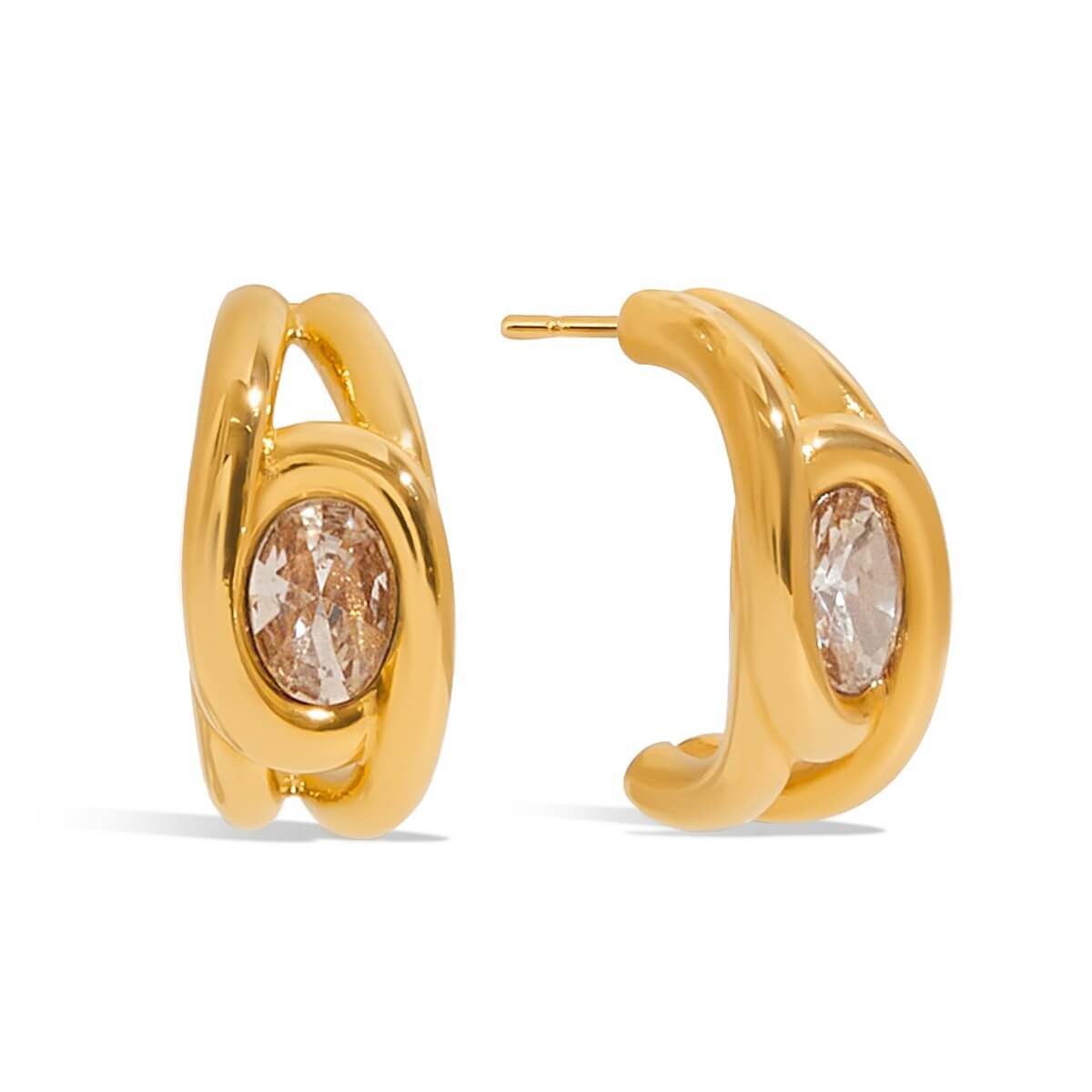 Modern Gold Zircon Huggie & Ear Cuff Collection