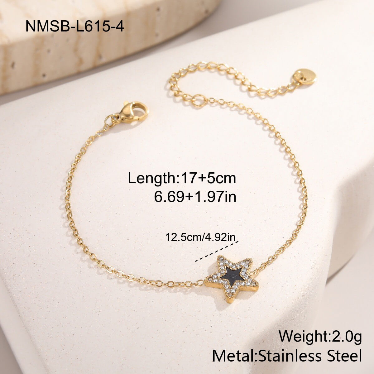 Gold Pavé Star Bracelet