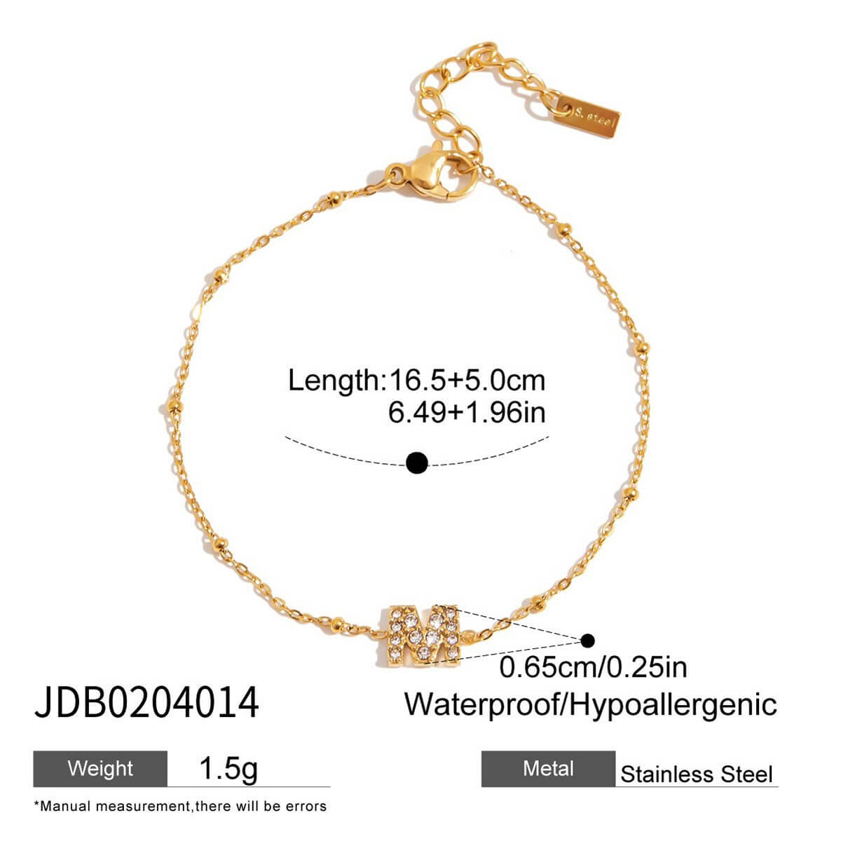 18K Gold Plated Butterfly & Crystal Bracelet Stack Set