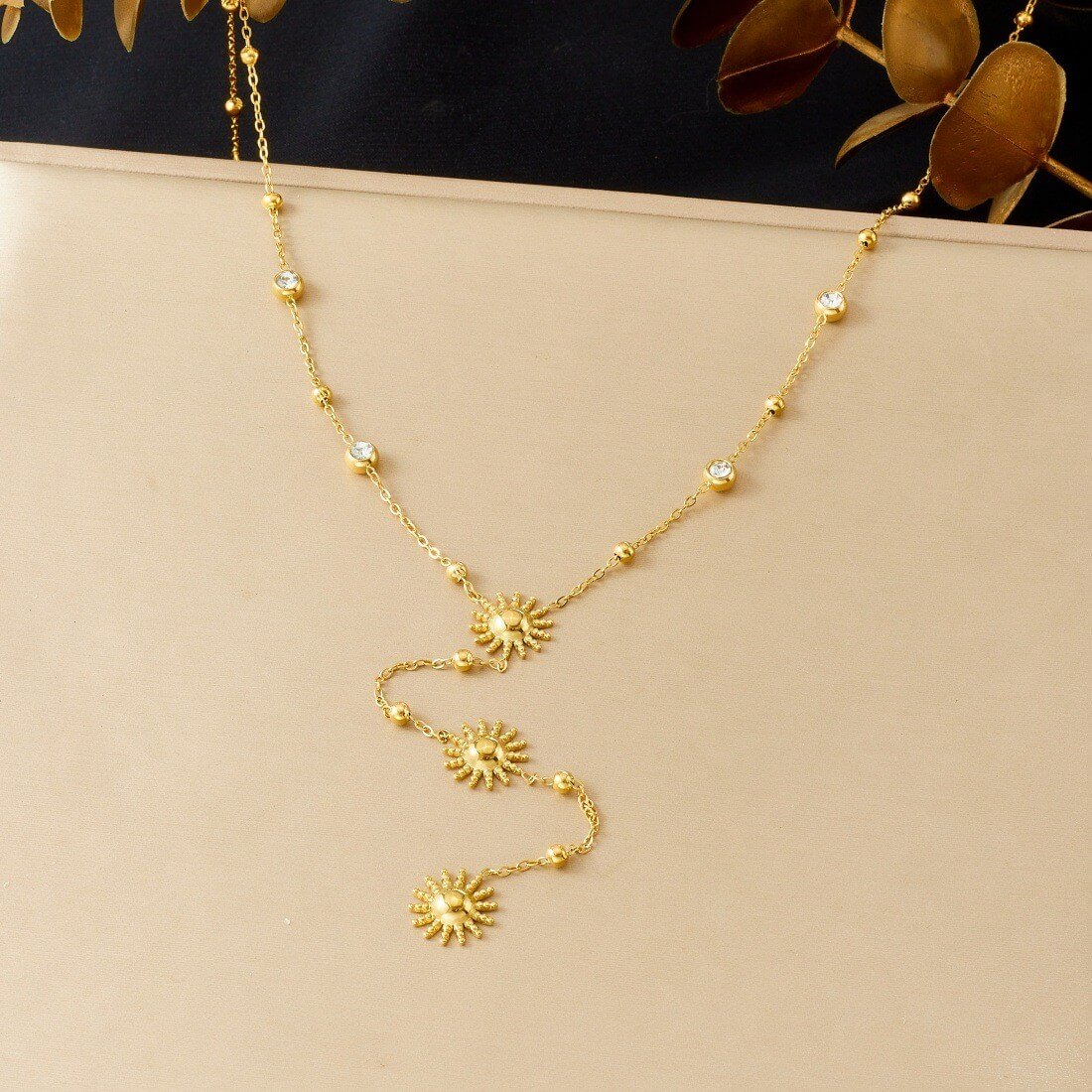 Stainless Steel Y-Lariat Drop Charm Necklace